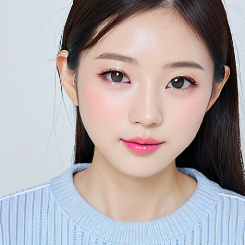 Natural Overlip Transformation**

A young Japanese woman with perfect anatomy and fair skin, fully clothed in casual, stylish J-fashion (pastel colors, loose fit), demonstrates a subtle overlip makeup technique in a bright, clean studio setting. Focus on the lips: carefully drawn but natural-looking overlip with a rosy pink lip liner. Soft, diffused lighting. Appropriate attire. Safe for work. High resolution, professional photography.

**