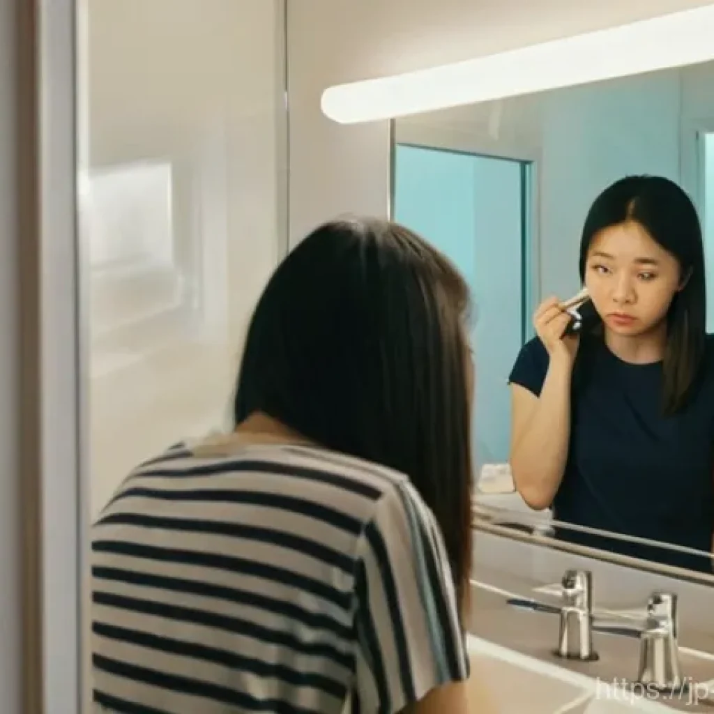 브러쉬 세척기 추천 제품 - **Prompt 1: The Realization of Dirty Brushes' Impact**
    A young Japanese woman in her late 20s, d...