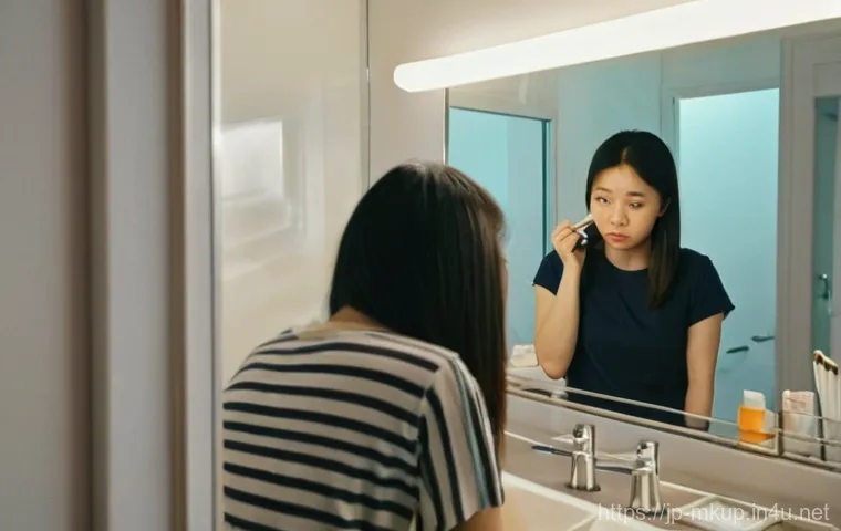 브러쉬 세척기 추천 제품 - **Prompt 1: The Realization of Dirty Brushes' Impact**
    A young Japanese woman in her late 20s, d...