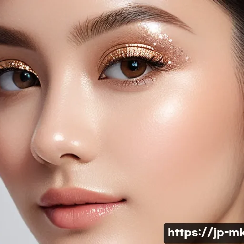 홀리카홀리카 글리터 섀도우 리뷰 - **Prompt:** A close-up portrait of a sophisticated woman in her late 20s to early 30s, exuding confi...